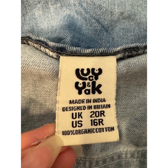 Lucy and Yak Women’s Denim Short Overalls Size 16 - Picture 3 of 7
